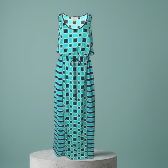 Michael Kors Dark Black & Green Checkered & Striped dress Size PL NWOT - Picture 9 of 10